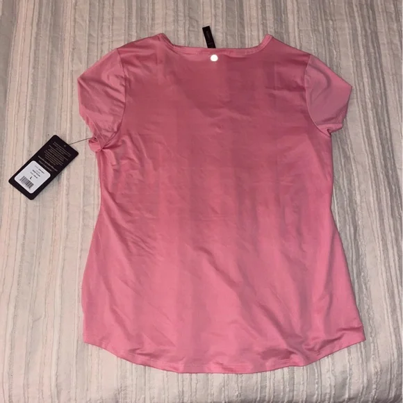 NWT Pink V Neck Workout Athletic Shirt - Picture 5 of 6